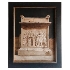 Watercolour of Sacrificial Altar to the Genius Augusti at Pompeii