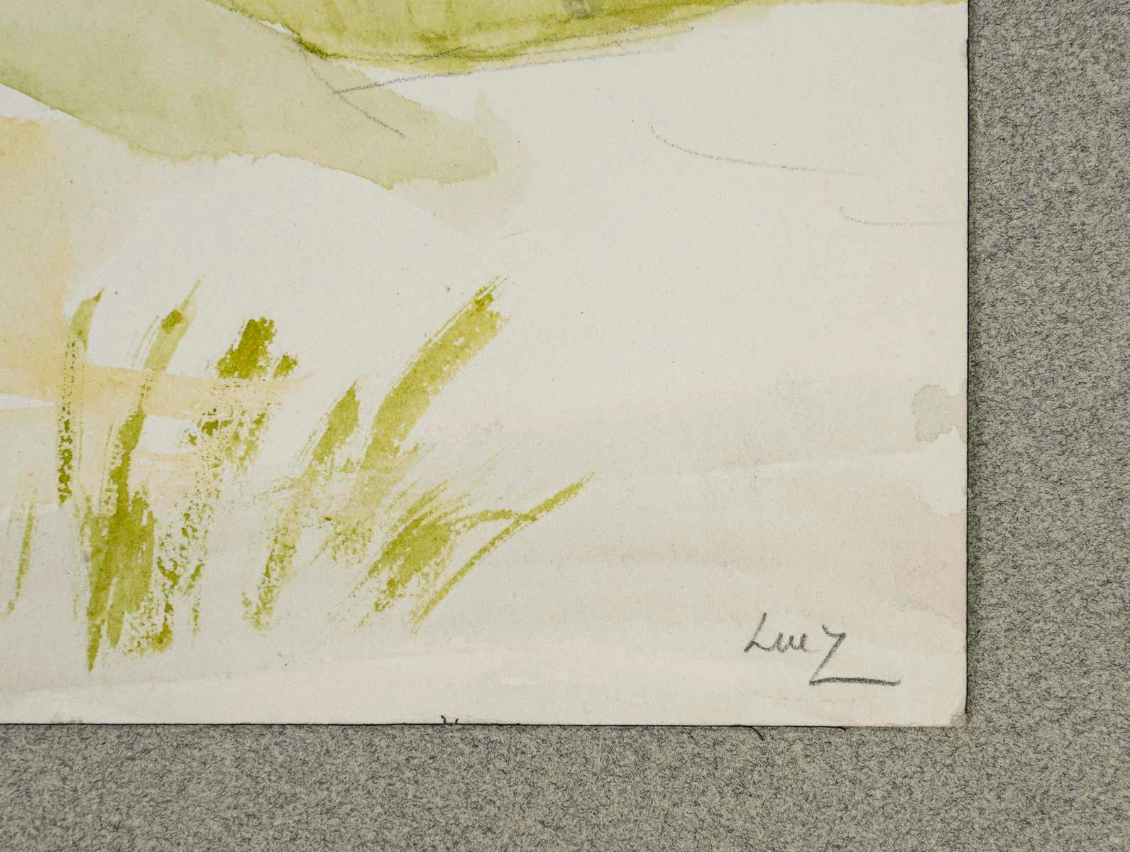 20ième siècle Aquarelle sur papier d'Evelyne Luez, 20e siècle. en vente