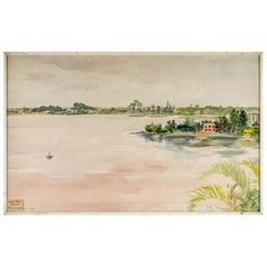 Aquarelle sur papier de Luez « La côte ivoire ».