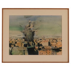 Watercolour on Paper by Peter Blokhuis, Netherlands, 1974