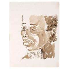 Aquarell auf Papier, Porträt einer afrikanischen Frau, 20. Jahrhundert.