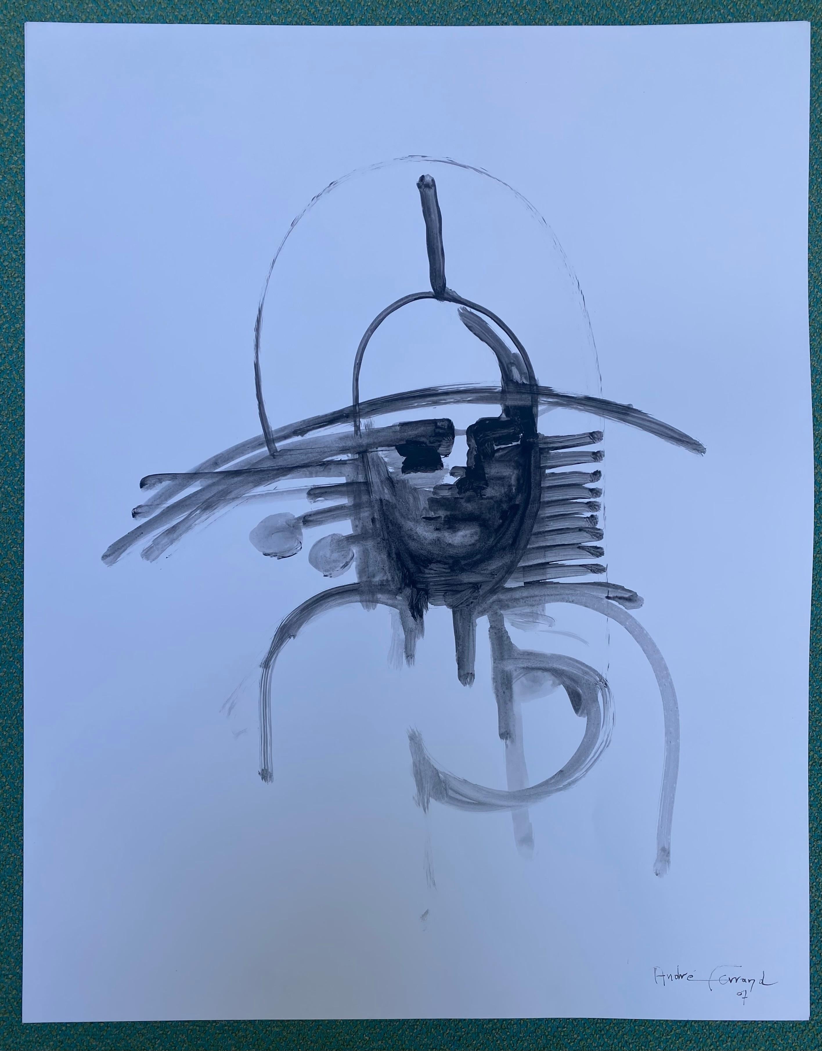 Dünne Tinte 2 - André Ferrand. 
Verdünnte Tinte auf Papier. 
Signiert und datiert unten rechts. 
Größe: L 51 x H 65cm.
2007. 
900€.