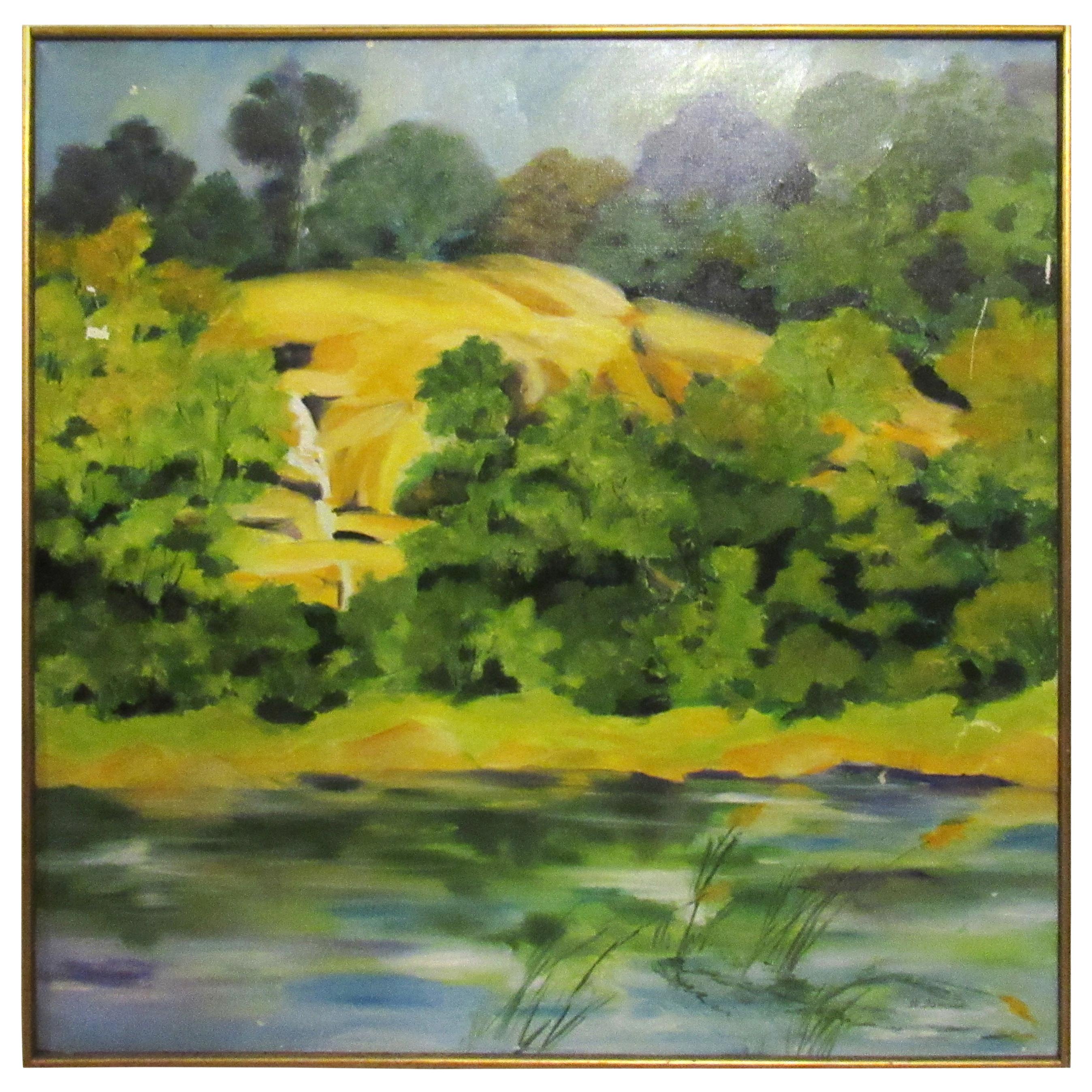 "Waterfall, Adirondacks" Original Oil Painting Signed by St. Jamara