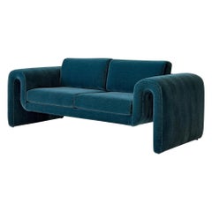 Waterfall Arm Sofa by Interior Crafts in Mohair