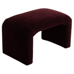 Retro Waterfall Bench in Crimson Mohair