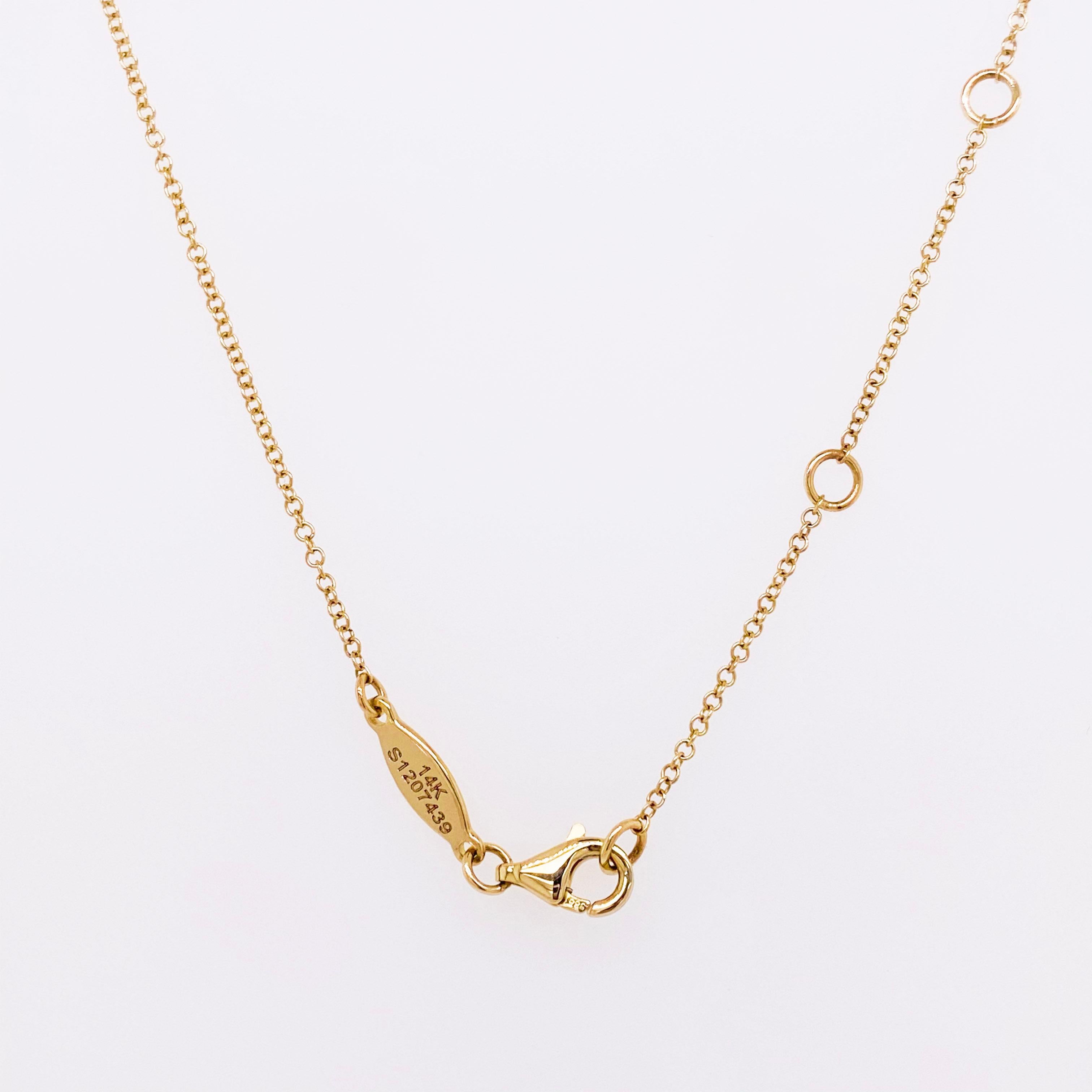 Waterfall Chain Necklace, 14 Karat Yellow Gold Curved Bar, NeckMess In New Condition For Sale In Austin, TX