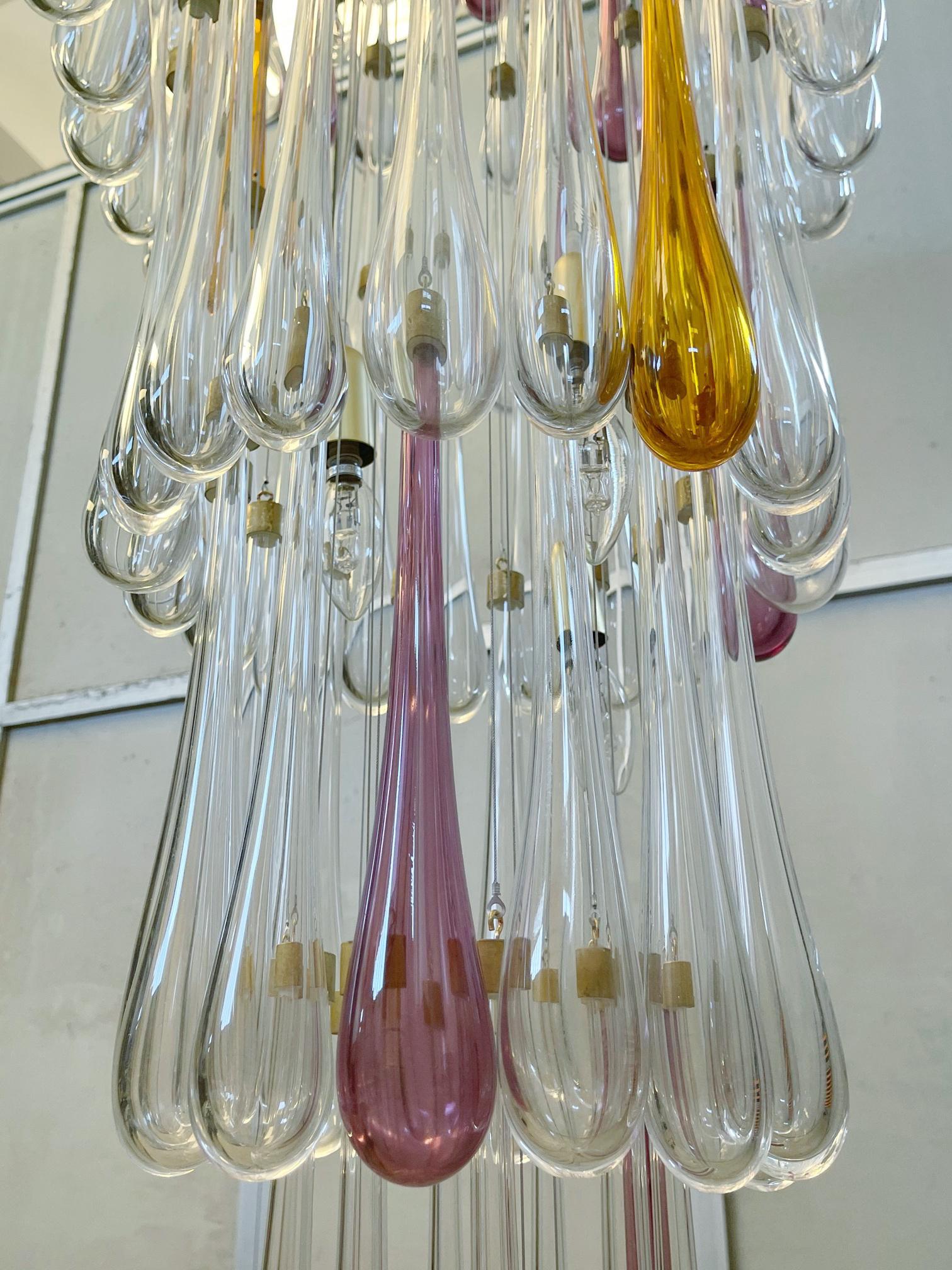 Murano Glass Waterfall Chandelier by Fabio Ltd For Sale
