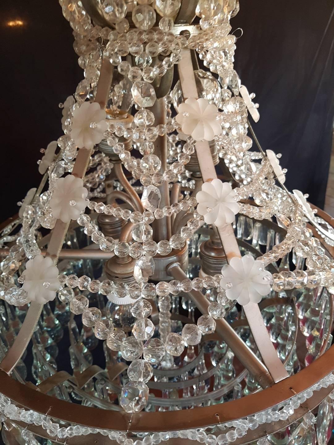 Waterfall Chandelier in Nickel/ Silver Color empire For Sale 7