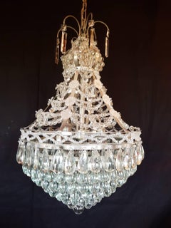 Waterfall Chandelier in Nickel/ Silver Color empire