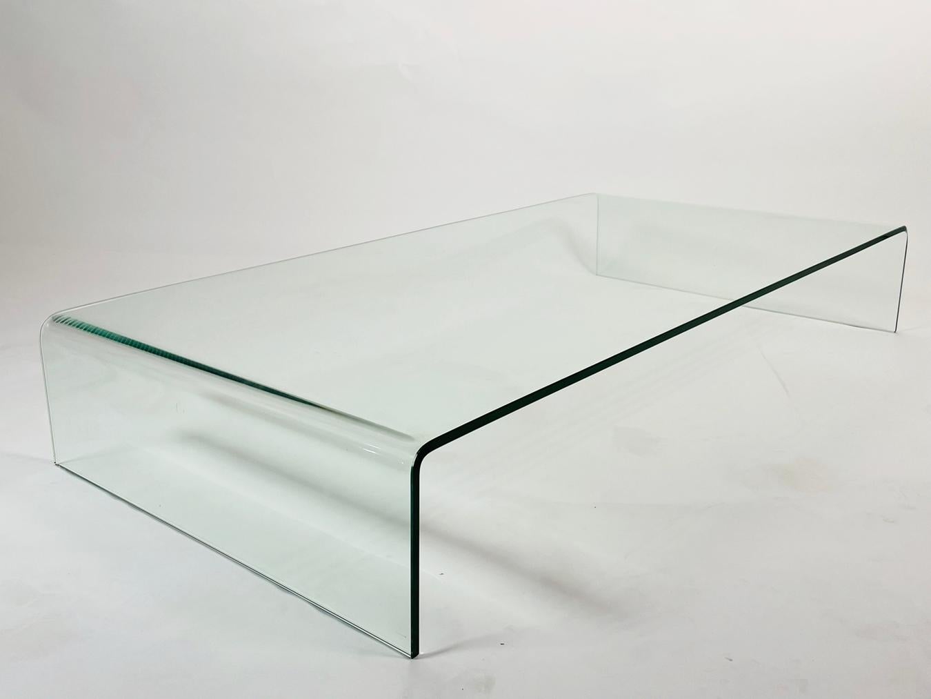 Waterfall Coffee Table in Solid Glass For Sale 3