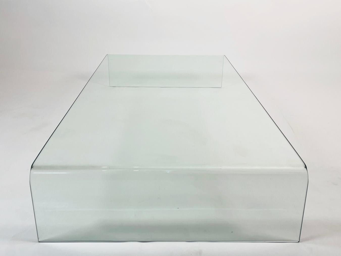 Waterfall Coffee Table in Solid Glass For Sale 4