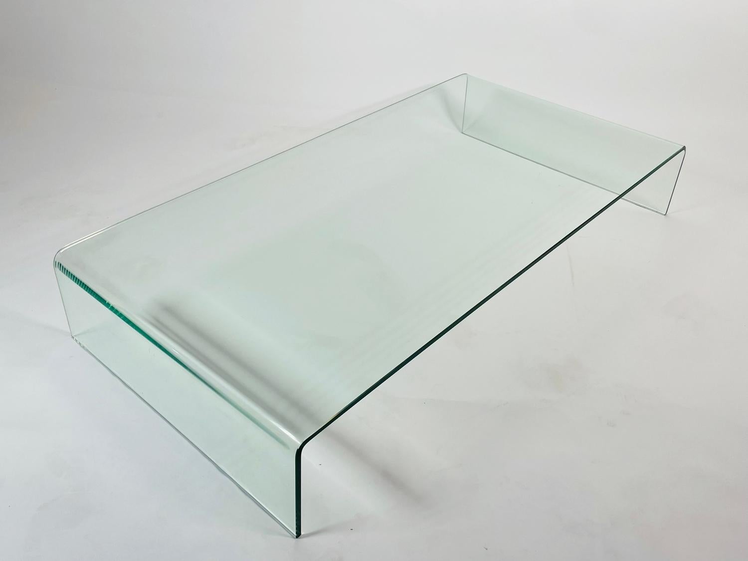 glass waterfall side table