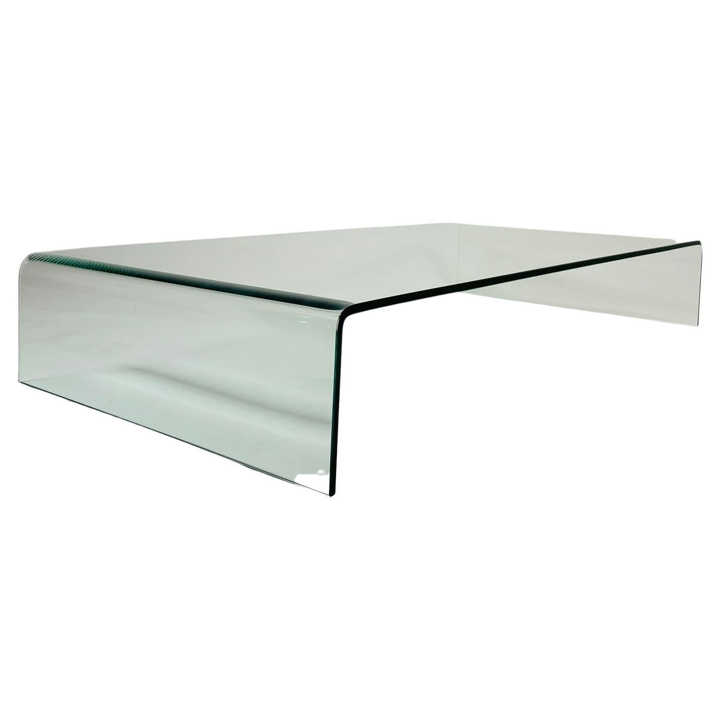 Waterfall Coffee Table in Solid Glass For Sale