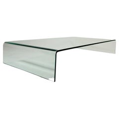 Retro Waterfall Coffee Table in Solid Glass