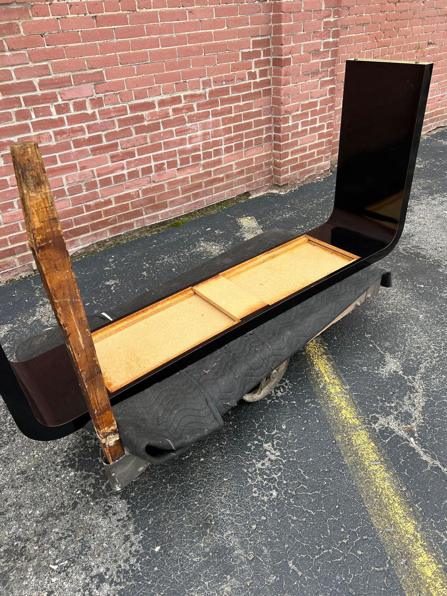 Late 20th Century Waterfall Console Table in Black Laminate For Sale