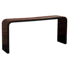 Table console Waterfall en stratifié noir