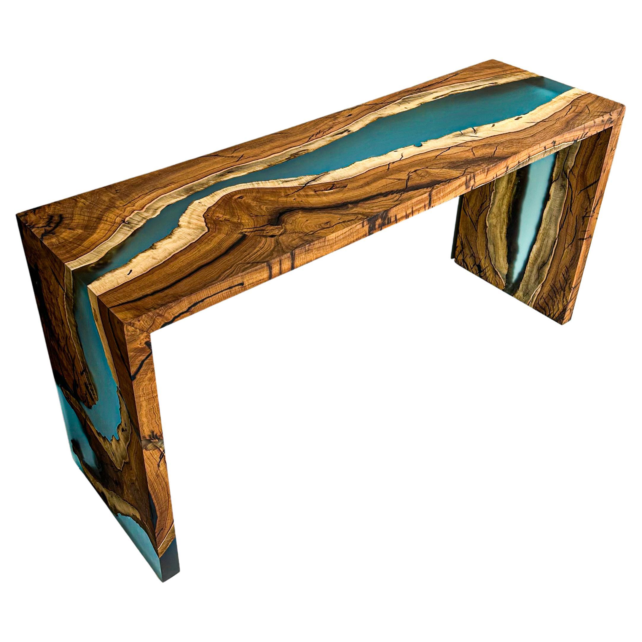 Tavolo da console a cascata - Tavolo da ingresso moderno - Tavolo da console personalizzato in Wood
