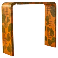 Waterfall Console Table with Leaf Motif by Barbara Mastroianni