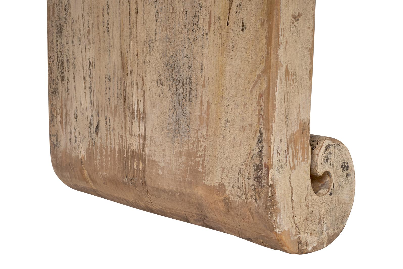 Waterfall Console with Curved Feet in Original Paint Patina In Good Condition For Sale In Dallas, TX