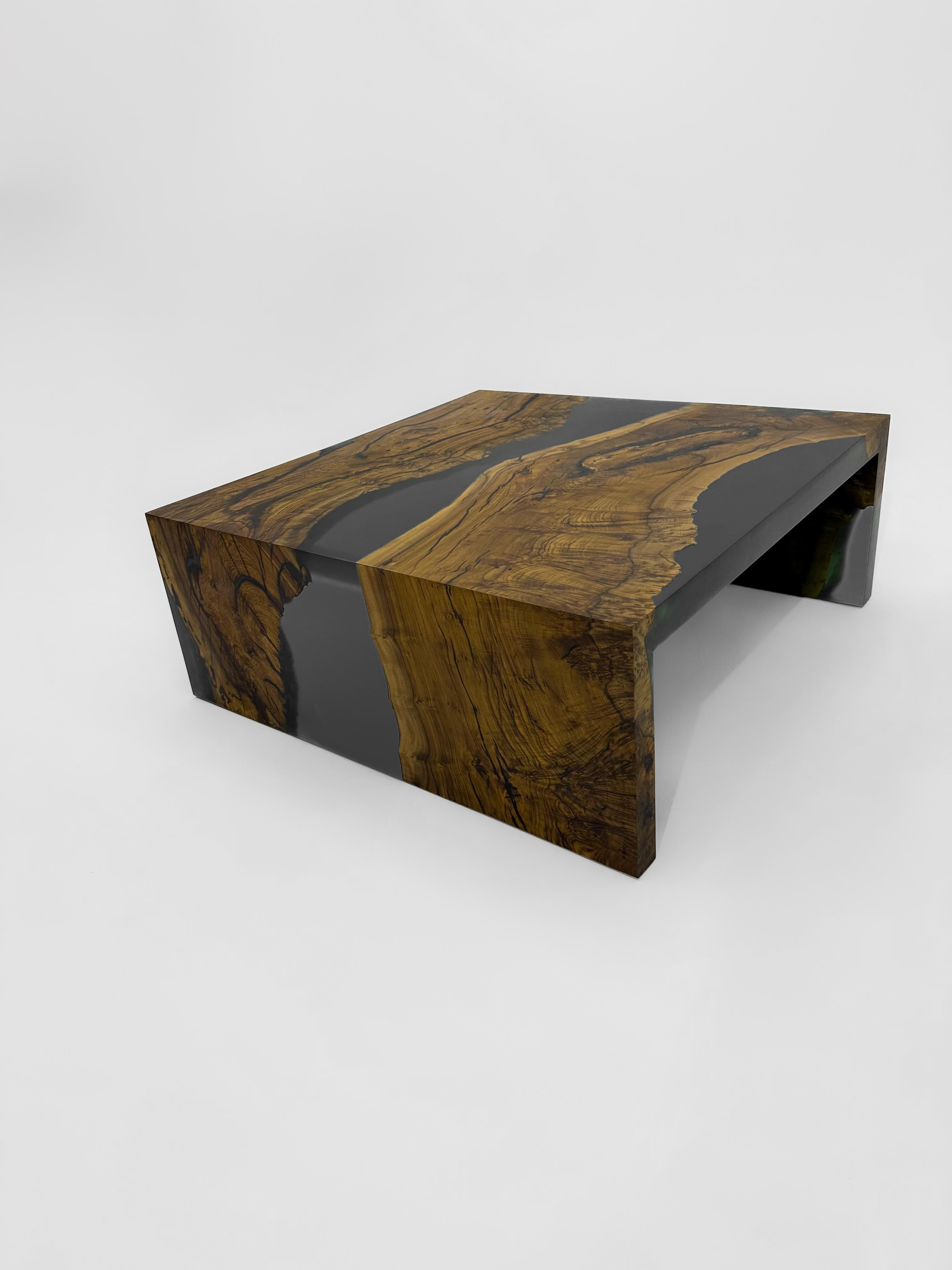 black resin side table