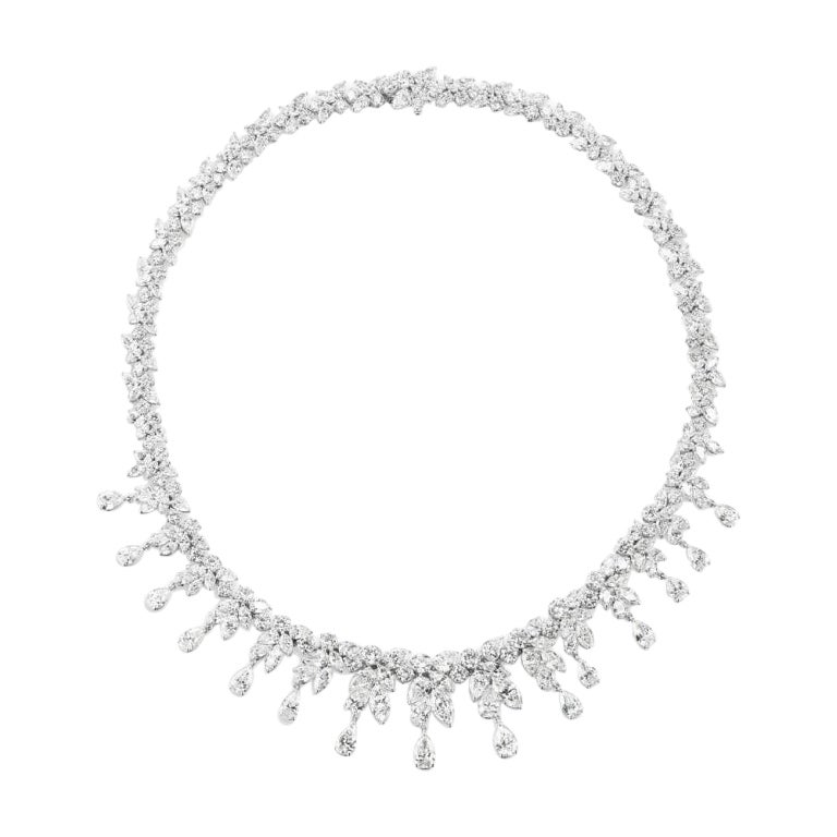 Collier de diamants en cascade en vente
