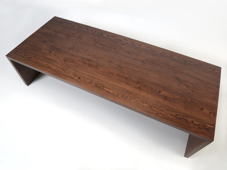 Waterfall Dining Table from Reclaimed White Oak by Old Plank in Any