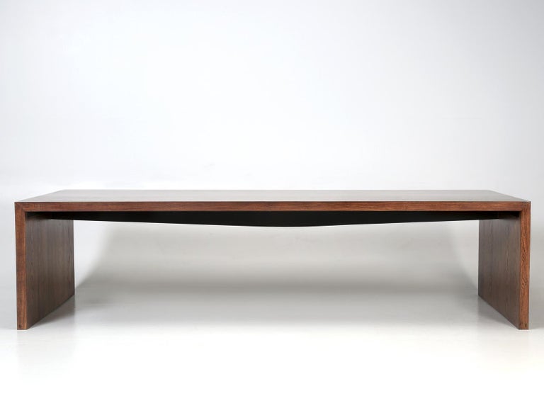 Waterfall Dining Table from Reclaimed White Oak by Old Plank in Any