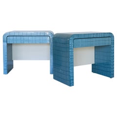 Waterfall Faux-Crocodile Nightstands by Mark David, 2000s