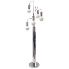 Waterfall  Five-Arm Brass Laurel Floor Lamp by Robert Sonneman