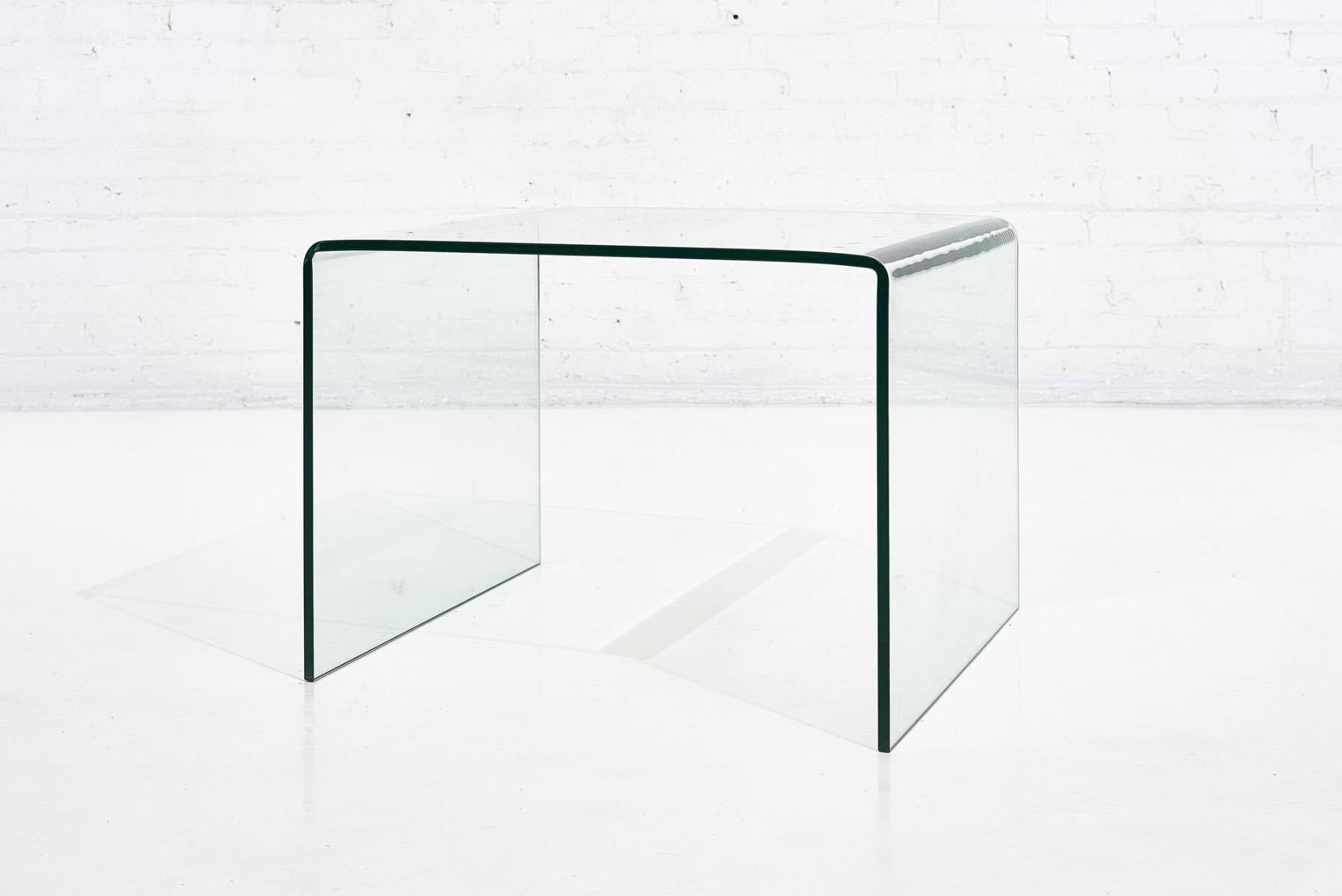 Late 20th Century Waterfall Glass End Table, 1980