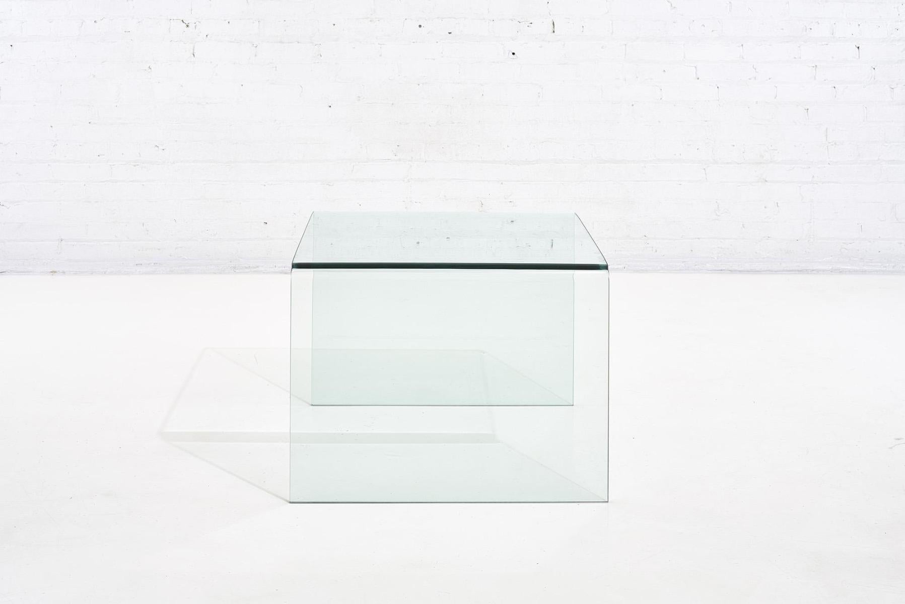 Waterfall Glass End Table, 1980 1