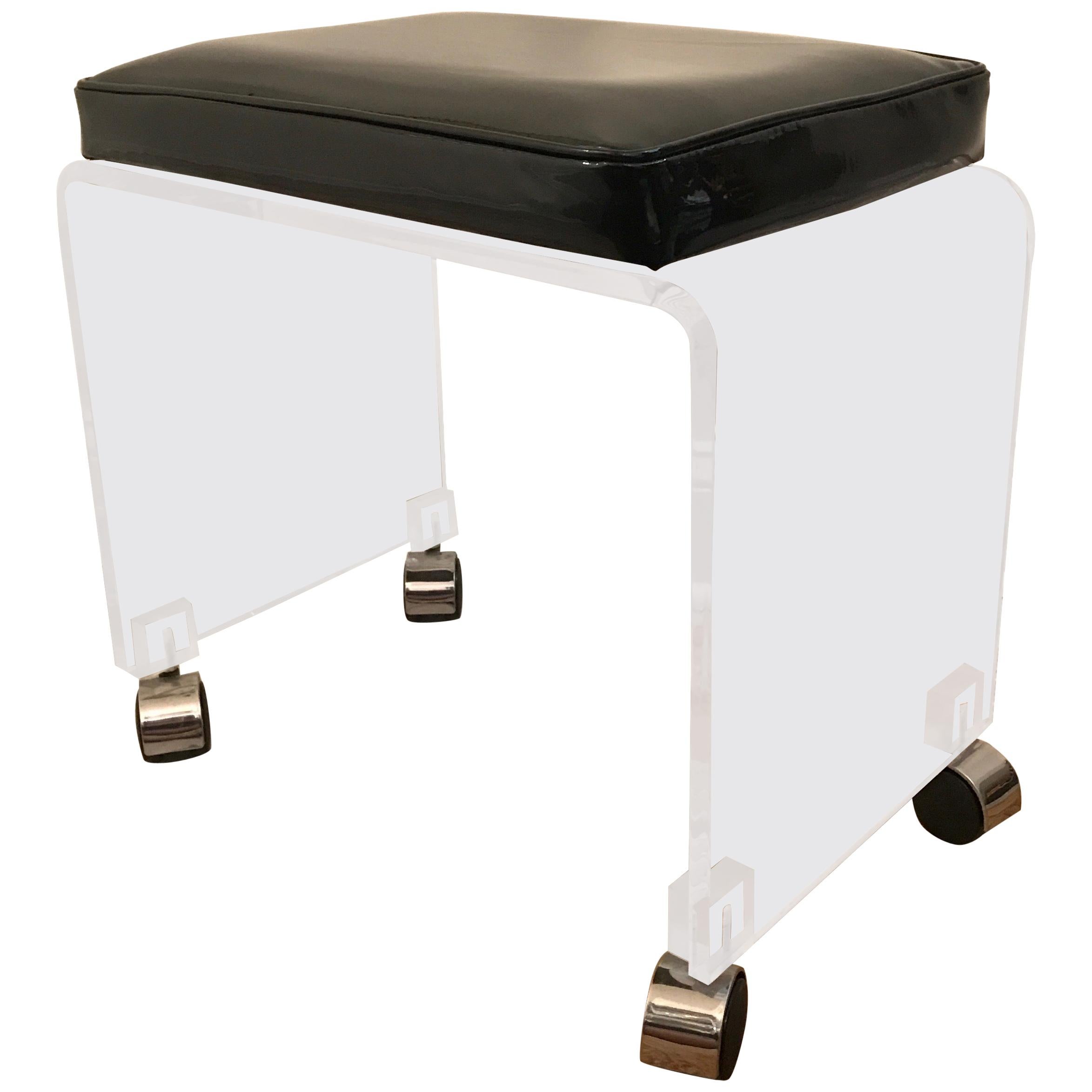 Waterfall Lucite Stool by Charles Hollis Jones