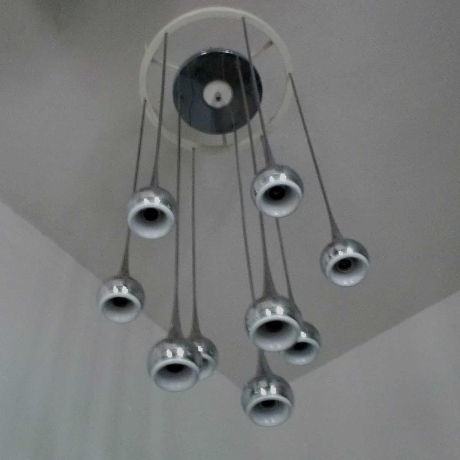 Waterfall Midcentury Chandelier Design by Angelo Brotto, Esperia, Italy, 1960s In Good Condition For Sale In Bochum, NRW