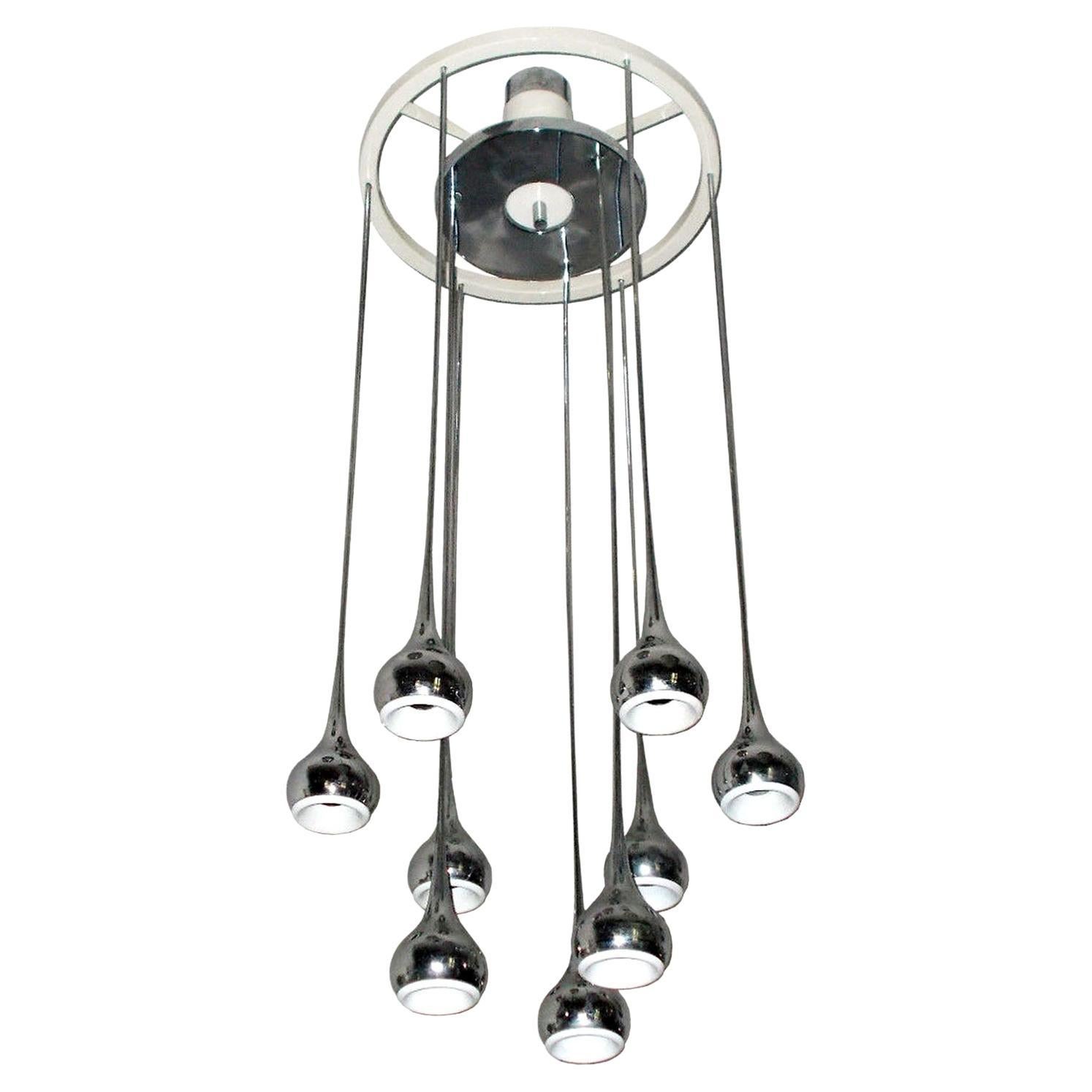 Waterfall Midcentury Chandelier Design by Angelo Brotto, Esperia, Italy, 1960s For Sale