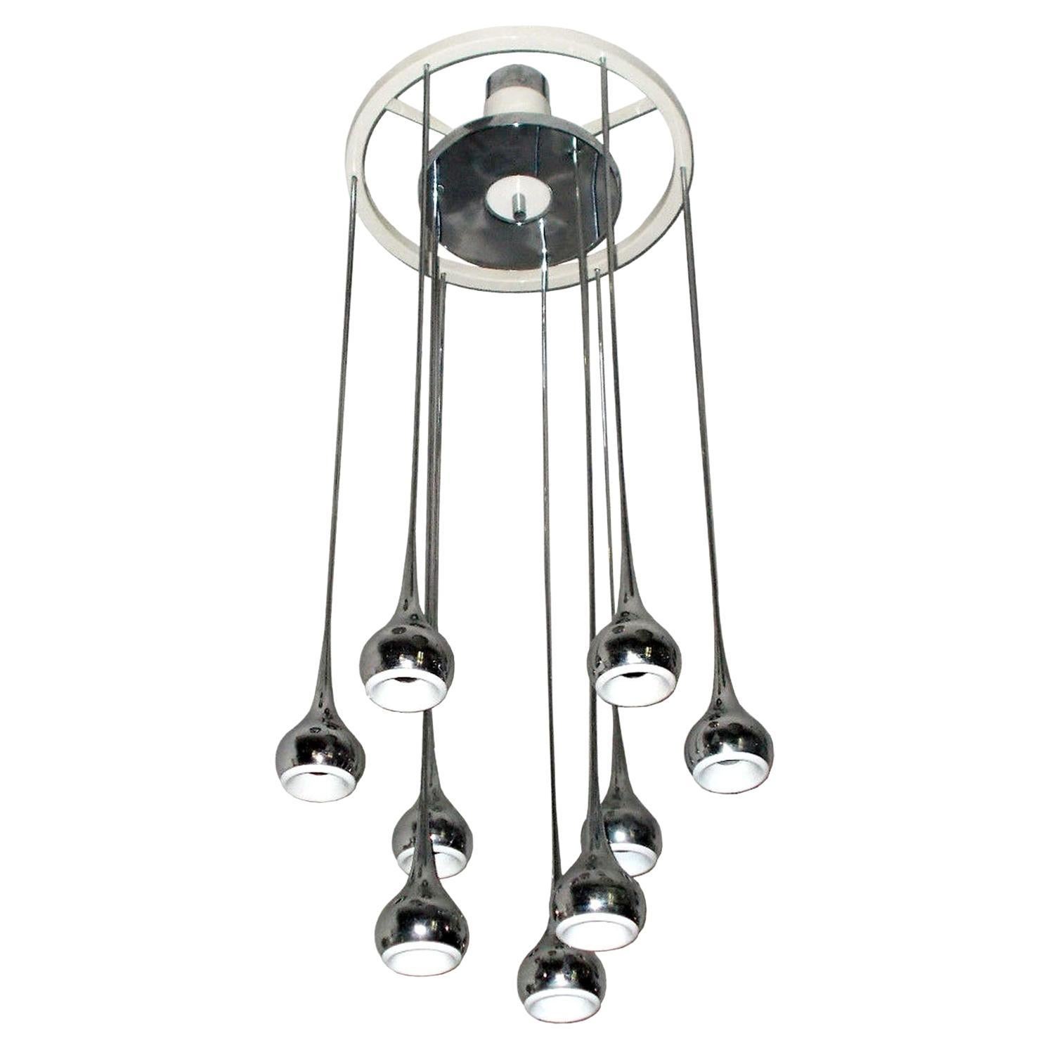 Waterfall Midcentury Chandelier Design by Angelo Brotto, Esperia, Italy, 1960s