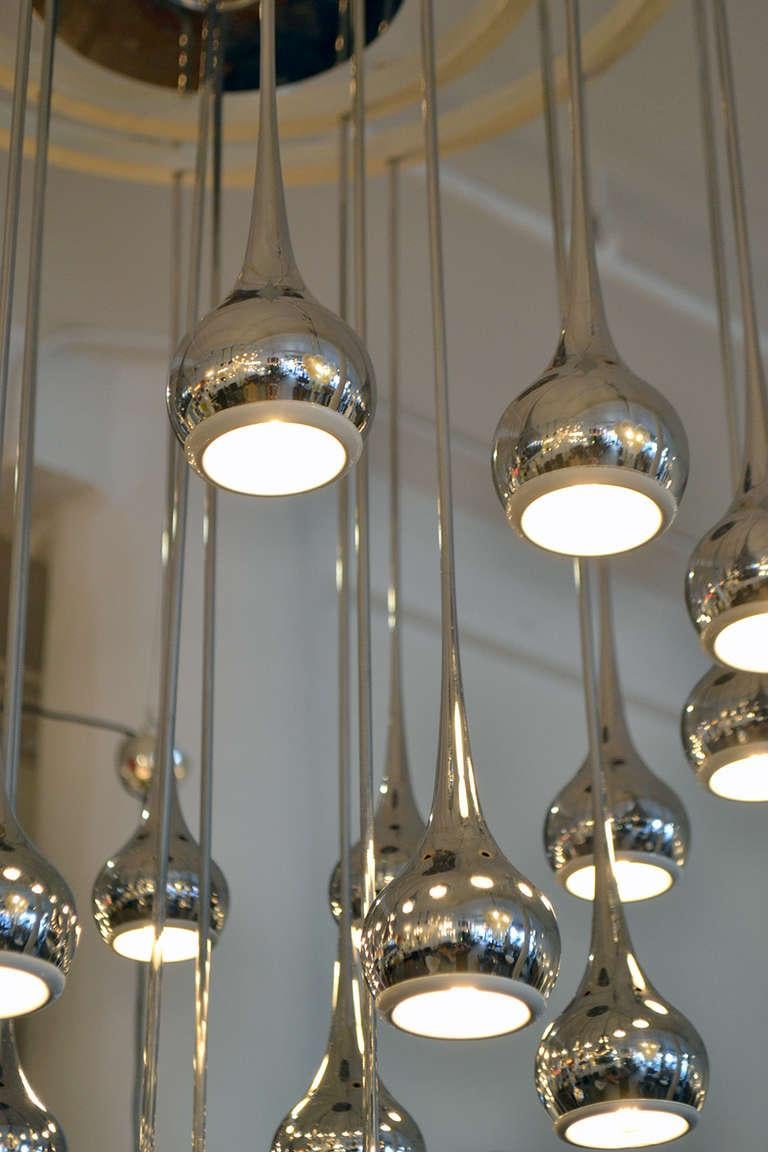 Lámpara cascada de Angelo Brotto para Esperia, Italia, años 60 Metal en venta