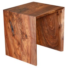 Waterfall Modern Minimalist Side Table in Claro Walnut