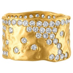 Zigarrenring mit Wasserfall-Diamanten aus 22 Karat Gold