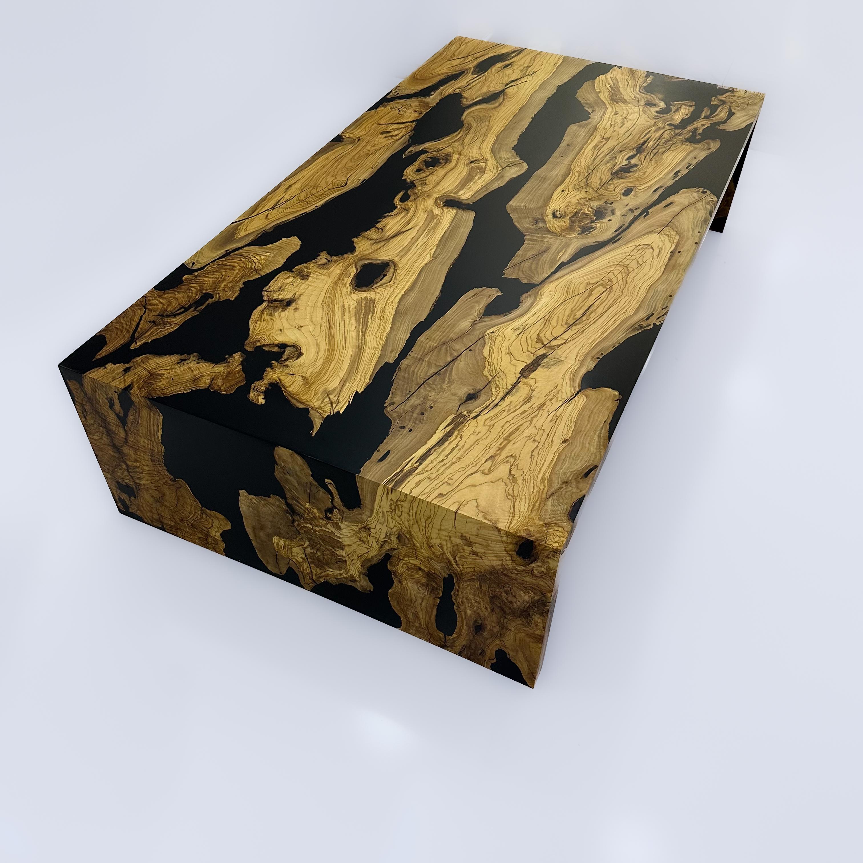 black wood epoxy table