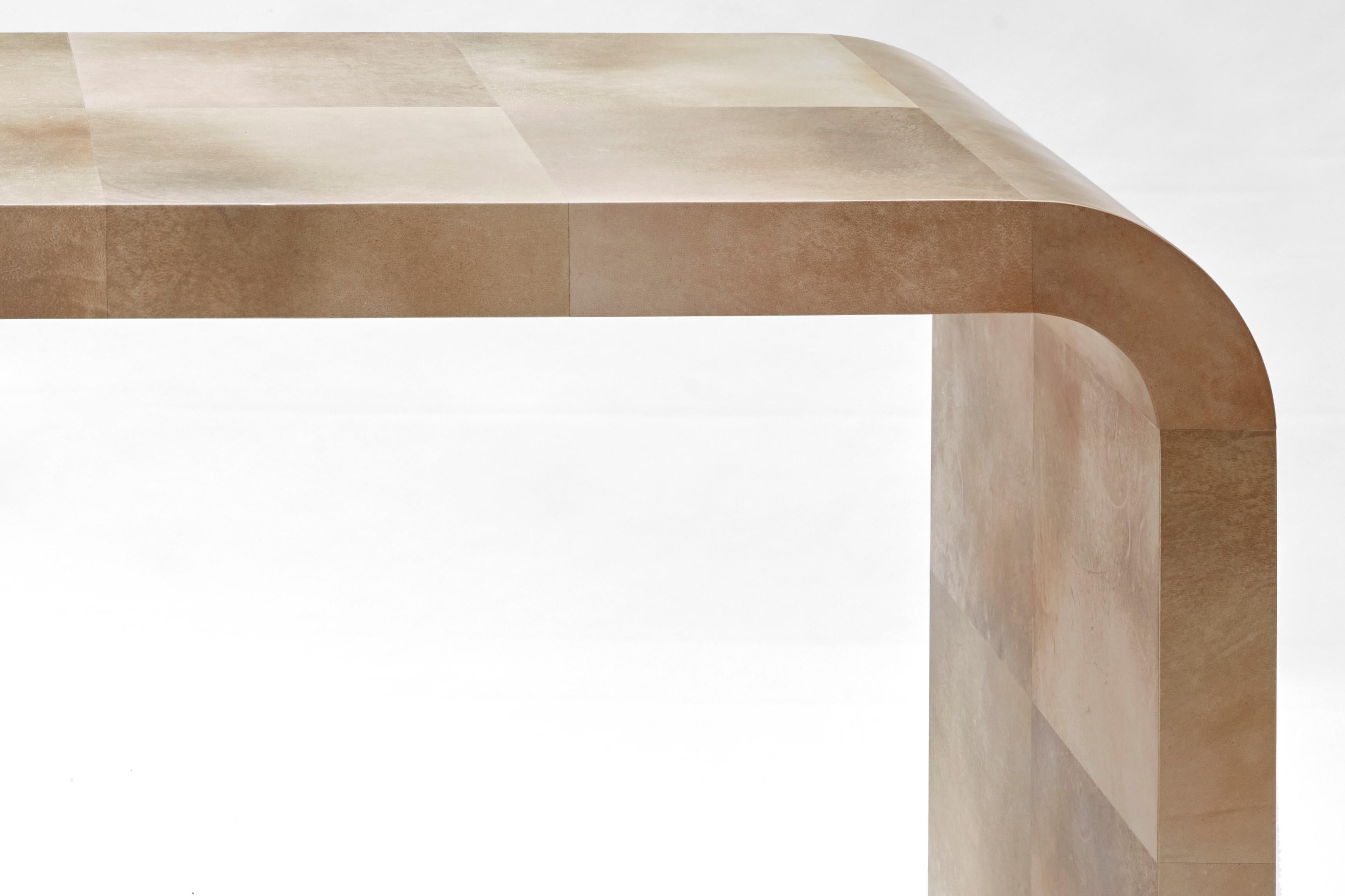 Waterfall Parchment Console Table Handmade in UK Contemporary 21st Century In New Condition For Sale In London, GB