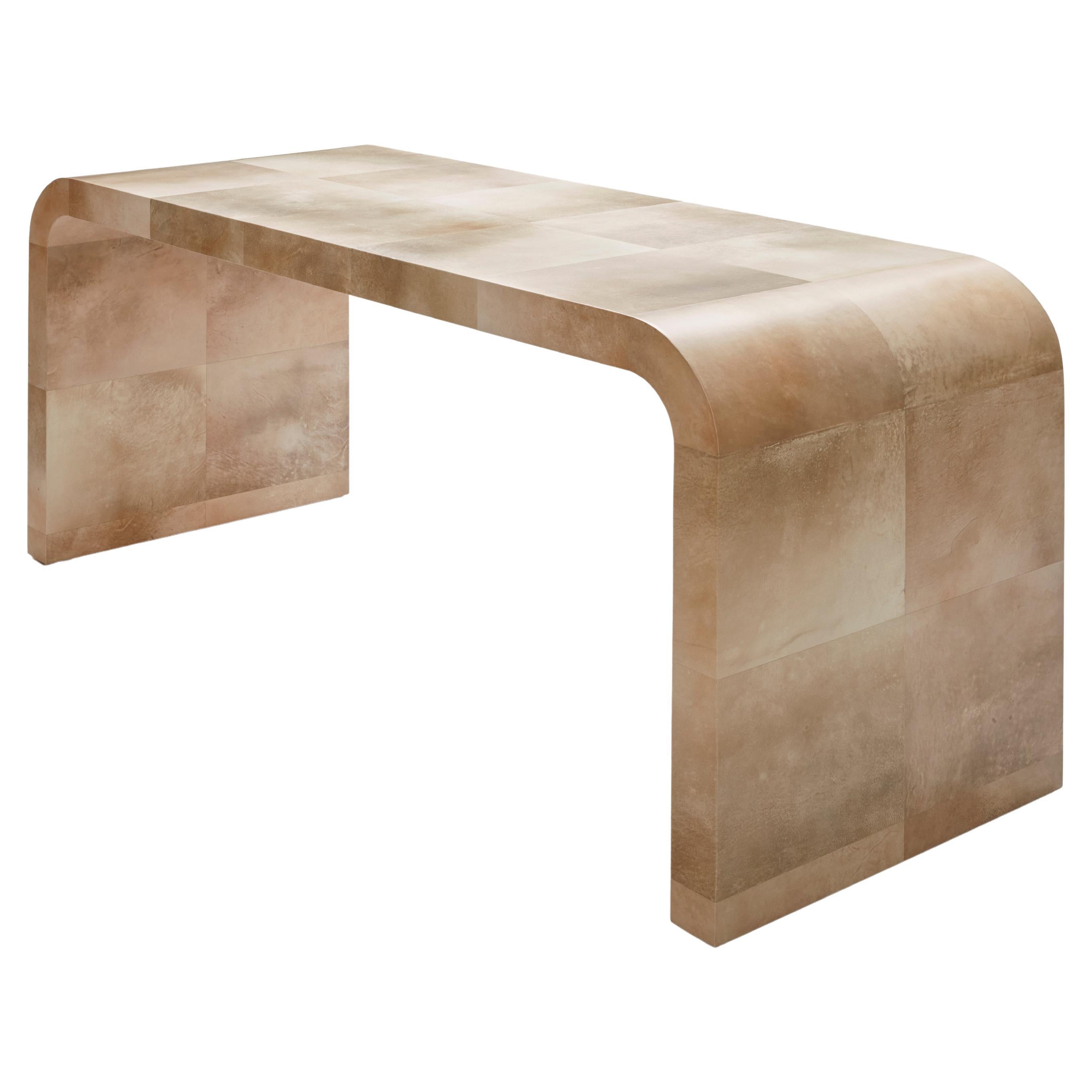 Waterfall Parchment Console Table Handmade in UK Contemporary 21st Century For Sale