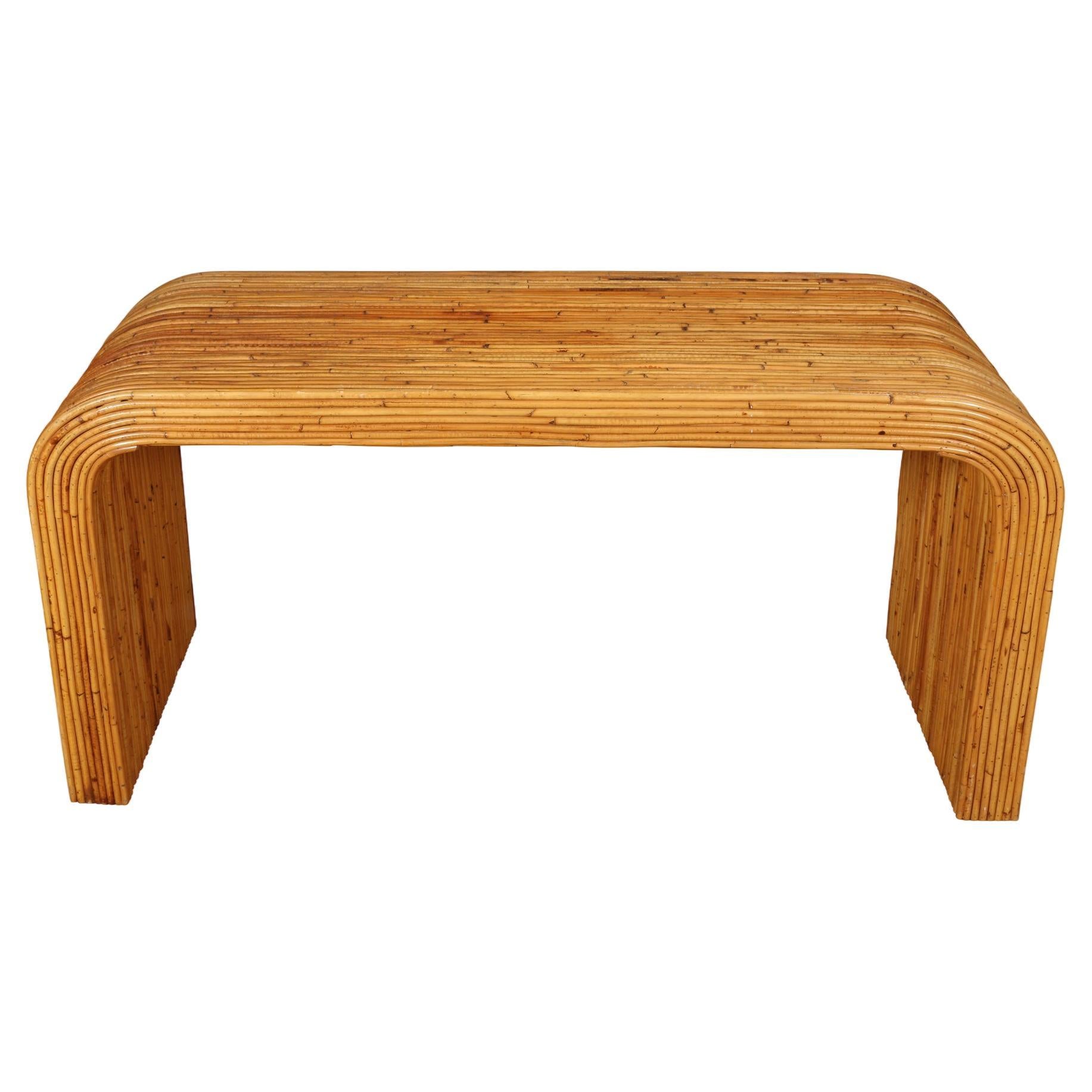 Waterfall Pencil Reed  Bamboo Console For Sale