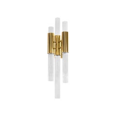 Waterfall Sconce in Gold-Plated Brass with Crystal Glass