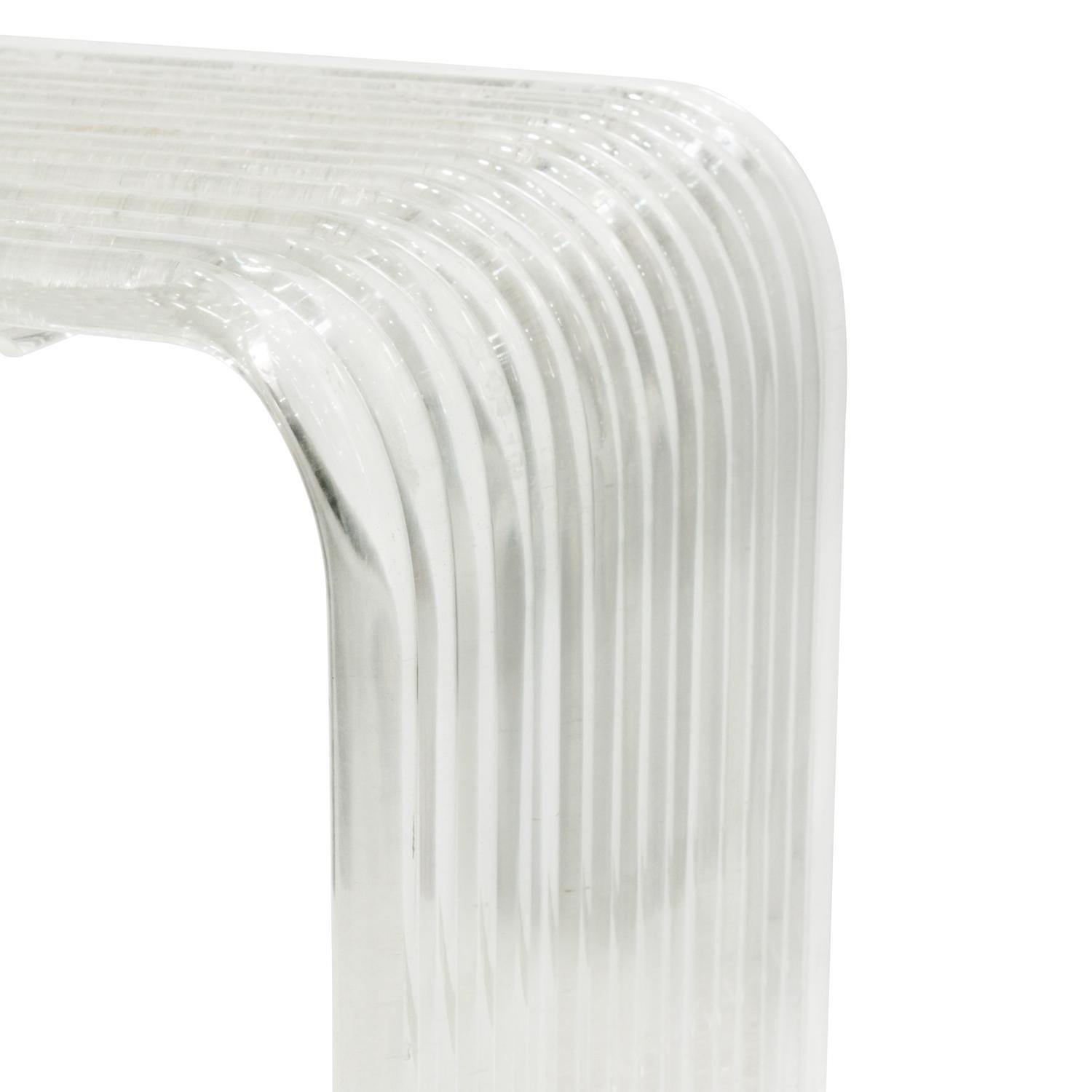 Modern Waterfall Side Table in Lucite, 1970s