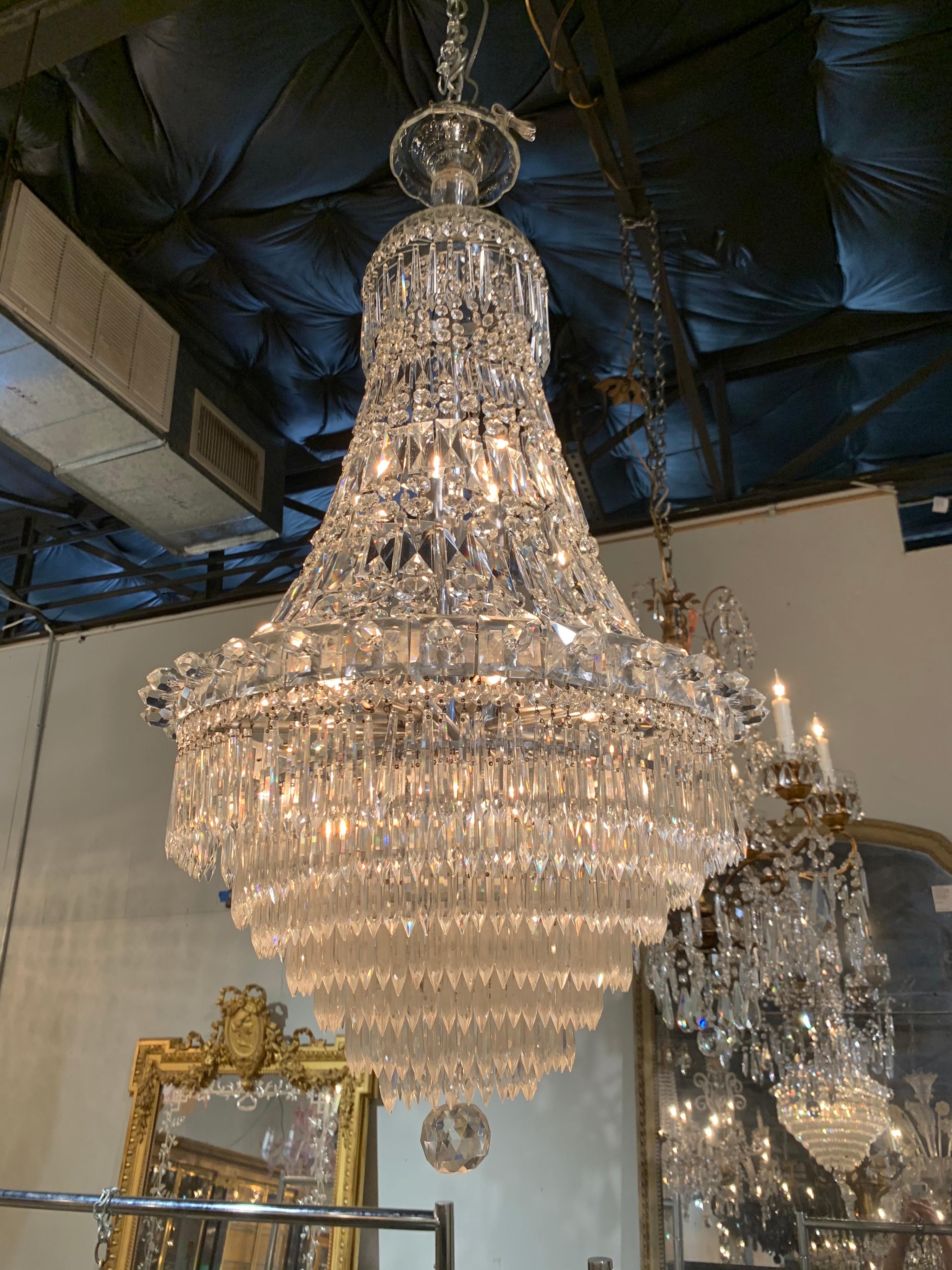 Waterfall Style French Crystal Chandelier 1