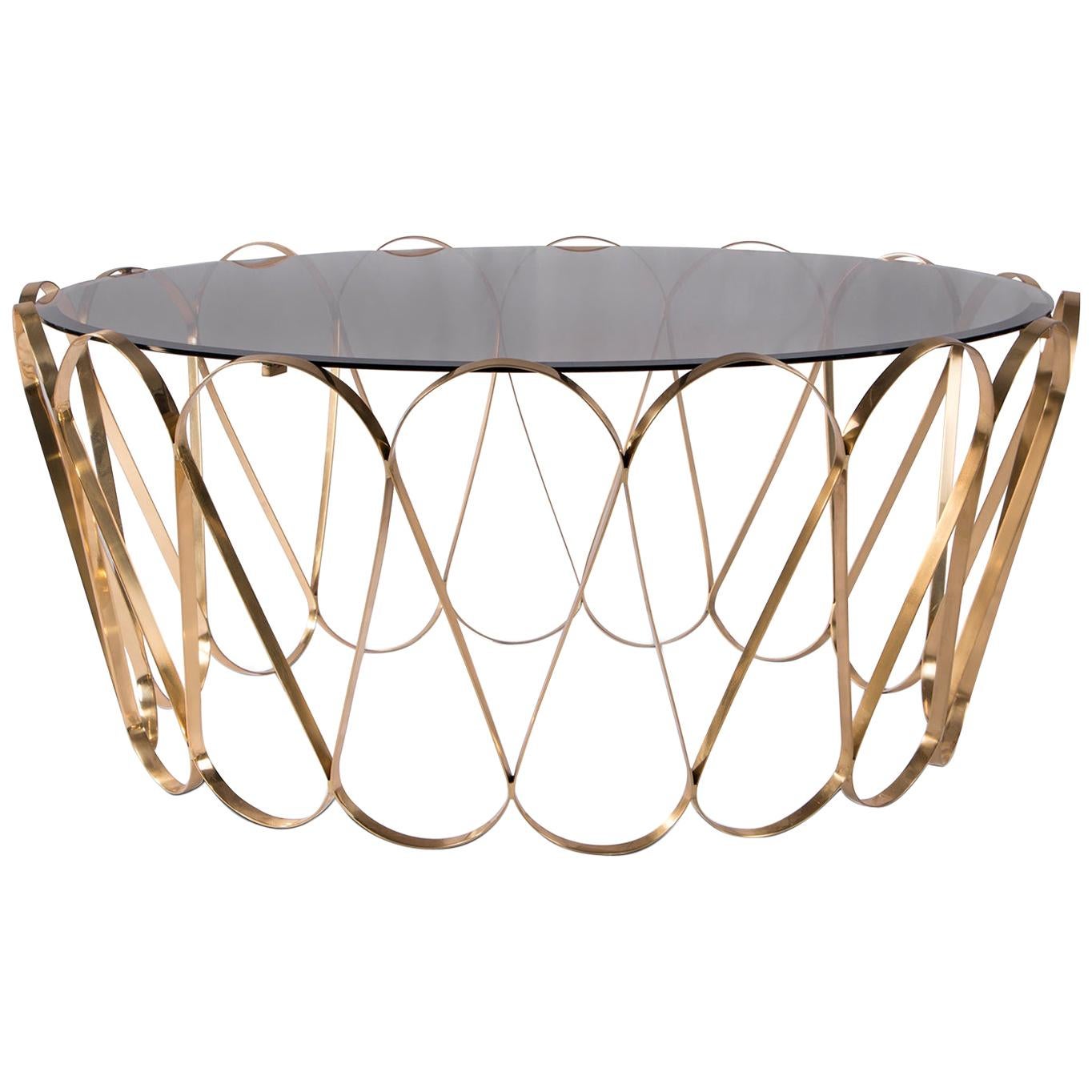 Waterflor Gold Coffee Table For Sale