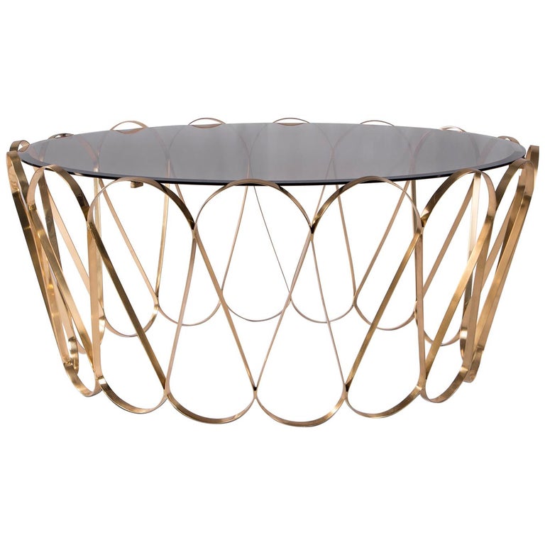 Waterflor Gold Coffee Table For Sale at 1stDibs