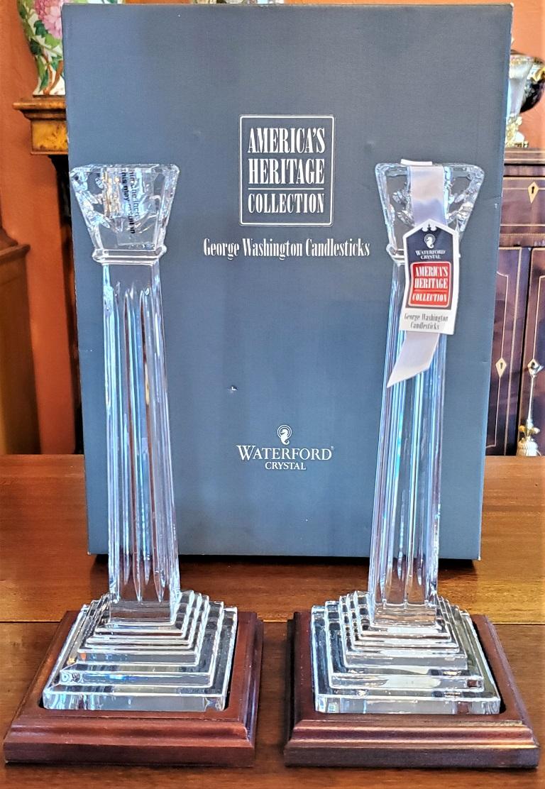 Waterford Americas Heritage Collection Pair of George Washington Candlesticks 2
