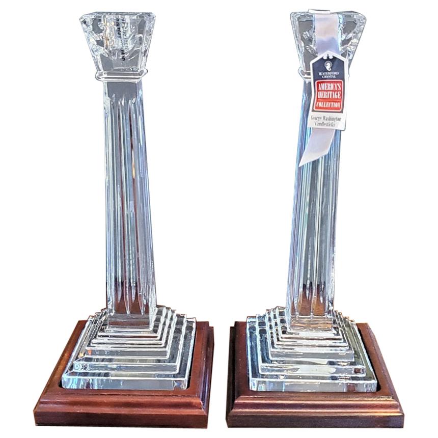 Waterford Americas Heritage Collection Pair of George Washington Candlesticks
