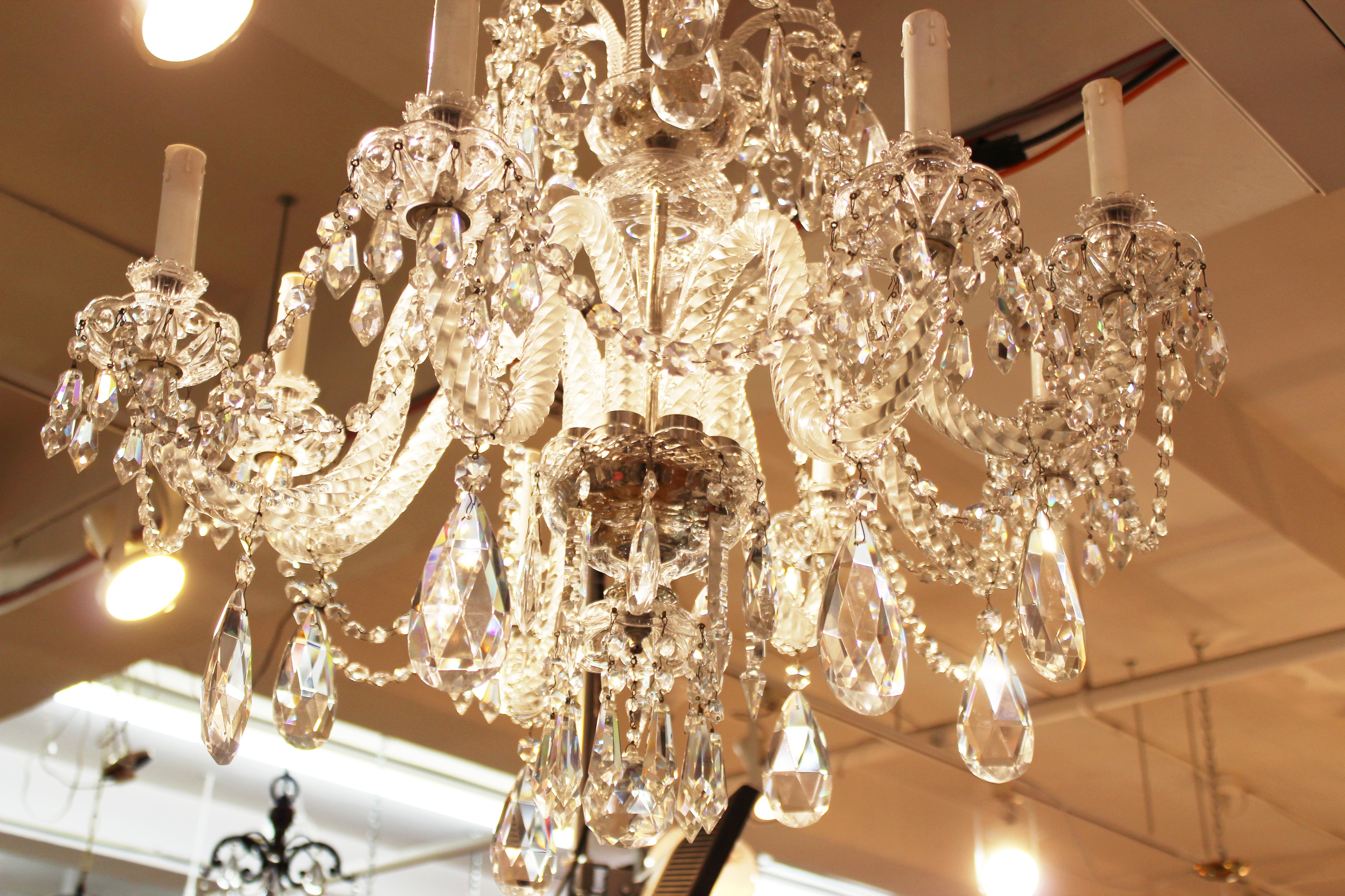 Martinez y Ortz Neoclassical Style Crystal Chandelier For Sale 5